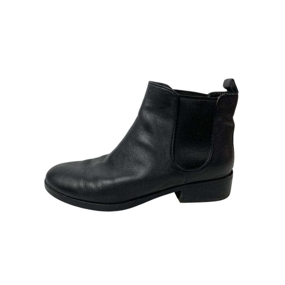 Cole Haan Landsman Womens Black Leather Almond Toe Slip On Chelsea Ankle Boots 7